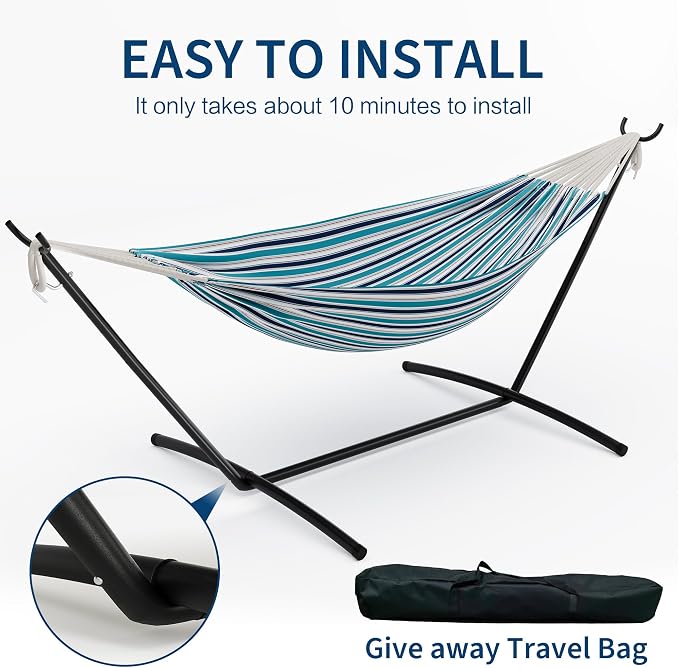 GAOMON Double Hammock with Stand, 450 lb Capacity, Adjustable Portable Hammock - Image 6