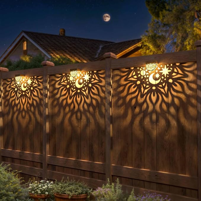 Solar Fence Lights 6 Pack Solar Deck Lights Waterproof LED Step Wall Outdoor - Image 2