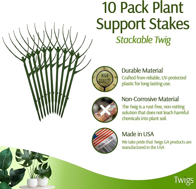 Stackable Plant Support Stakes, Indoor & Outdoor Houseplant Stem Support - Image 2