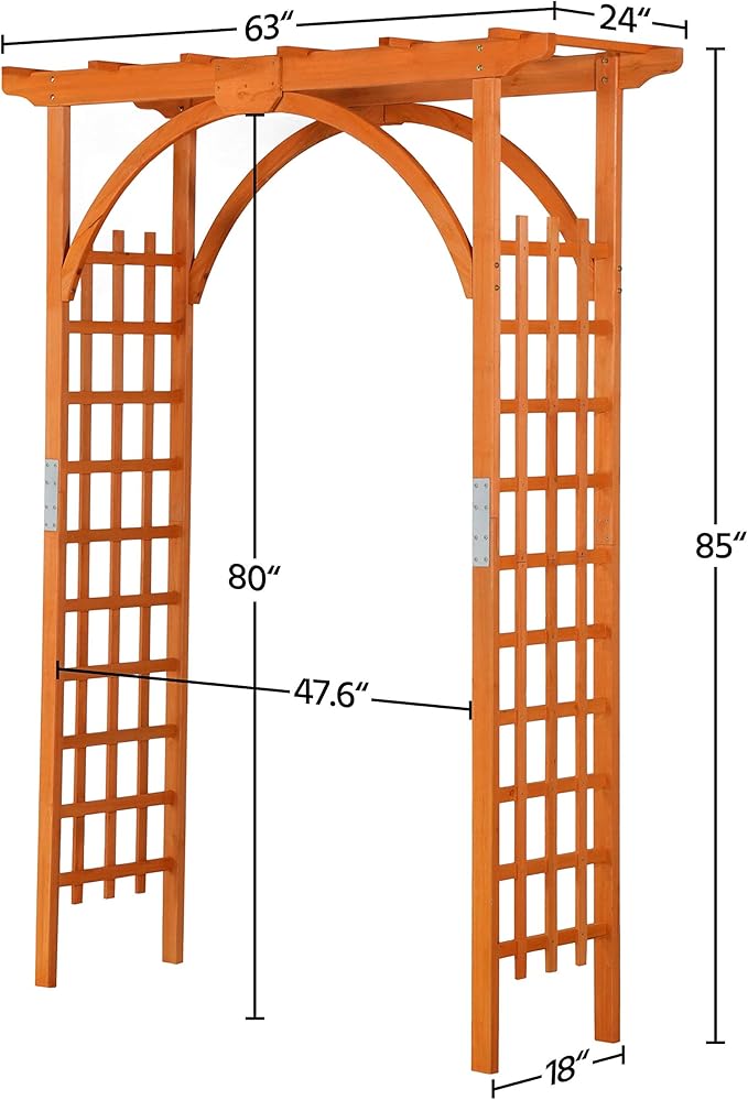 Yaheetech 85in Wooden Garden Trellis Horticulture Garden Arch Arbor - Image 3