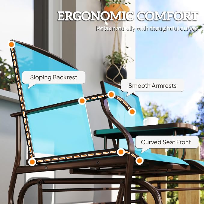 Outsunny Outdoor Glider Bench - Image 8