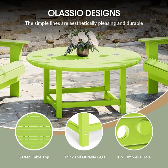 WestinTrends Malibu Low Outdoor HDPE Round Patio Coffee Table - Image 8