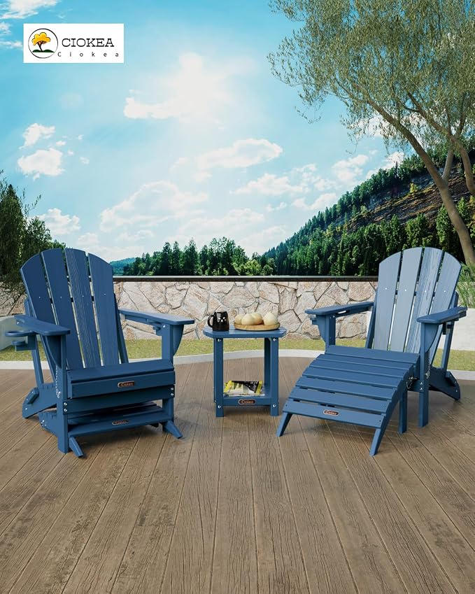Ciokea Adirondack Outdoor Side Table, 2-Tier Sturdy Patio End Table Weather - Image 2