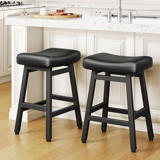 Counter Height Bar Stools Set of 2, 24 Inch Barstools by Raynesys