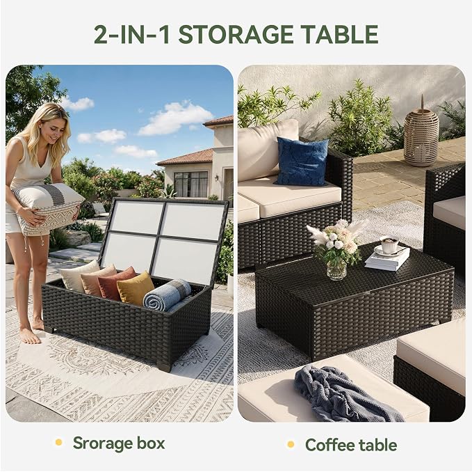 Aoxun 9 Piece Outdoor Patio Furniture Set 8 Seats, Outdoor Sectional - Image 4
