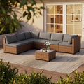 7 Pieces Patio Furniture Set, Outdoor Sectional Rattan Sofa Set, Wicker Patio by Qsun