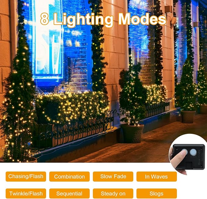 BOLWEO 2 Pack Solar Powered String Lights, Solar Fairy Lights, 16.4Ft 50LED - Image 2