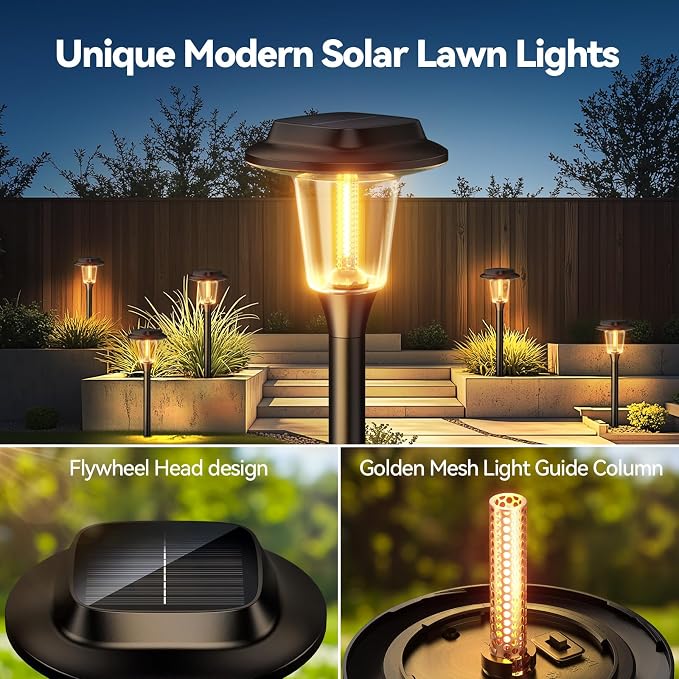 KOOPER Solar Pathway Lights Outdoor, 8 Pack Modern Brighter Solar Powered - Image 5