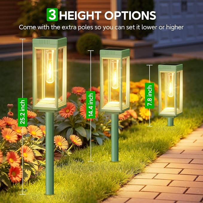WdtPro 8 Pack Solar Pathway Lights Outdoor, Bright Solar Garden Lights Outdoor - Image 4