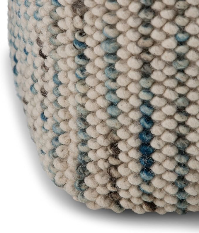 SIMPLIHOME Zoey Cube Pouf – 18 inch Wide Upholstered Wool and Cotton Ottoman in - Image 5