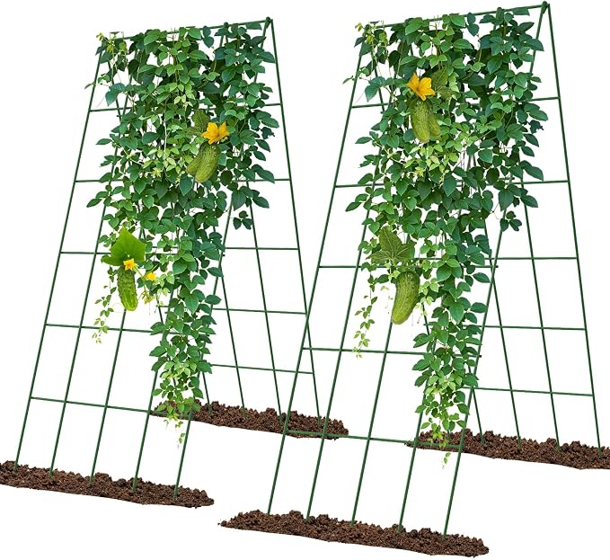 Cucumber Trellis 2 Pack, Foldable A-Frame Garden Trellis by UrGROWA