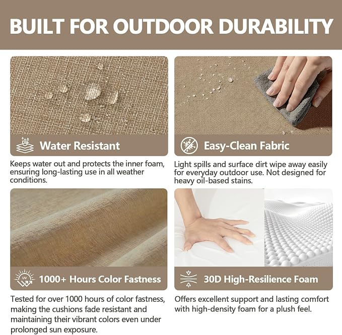 Goodgoods 24 x 28 Outdoor Patio Deep Seat Cushions 2-Pack, 1000+ Hours - Image 3