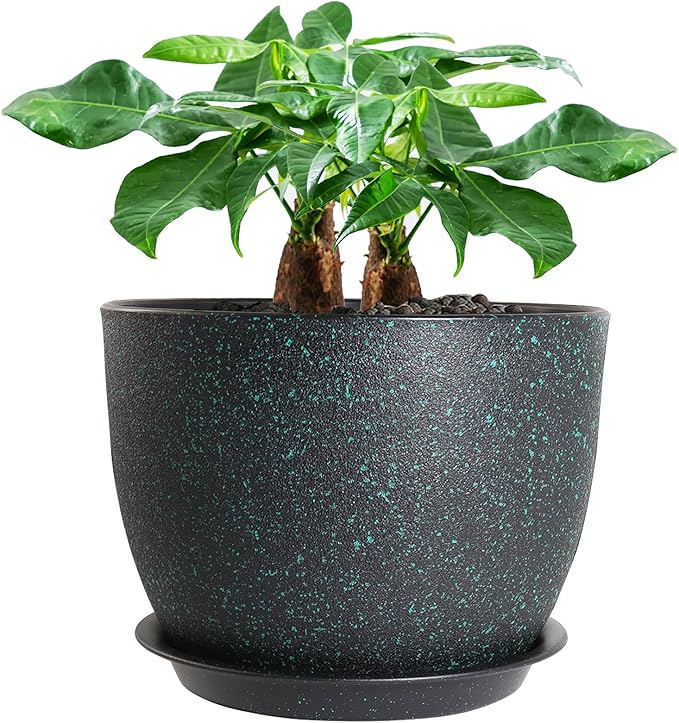 12inch Large Plant Pot, Modern Plastic Planter by UOUZ