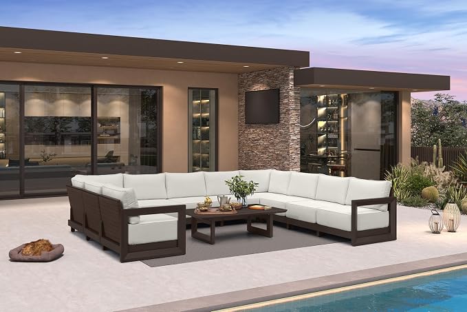 PURPLE LEAF Patio Furniture Set U-Shaped Outdoor Couch by Unknown