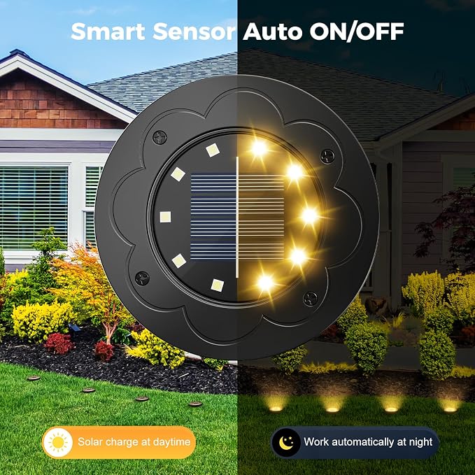 Brightown Solar Lights Outdoor Waterproof, 12 Packs LED In-Ground Lights - Image 4