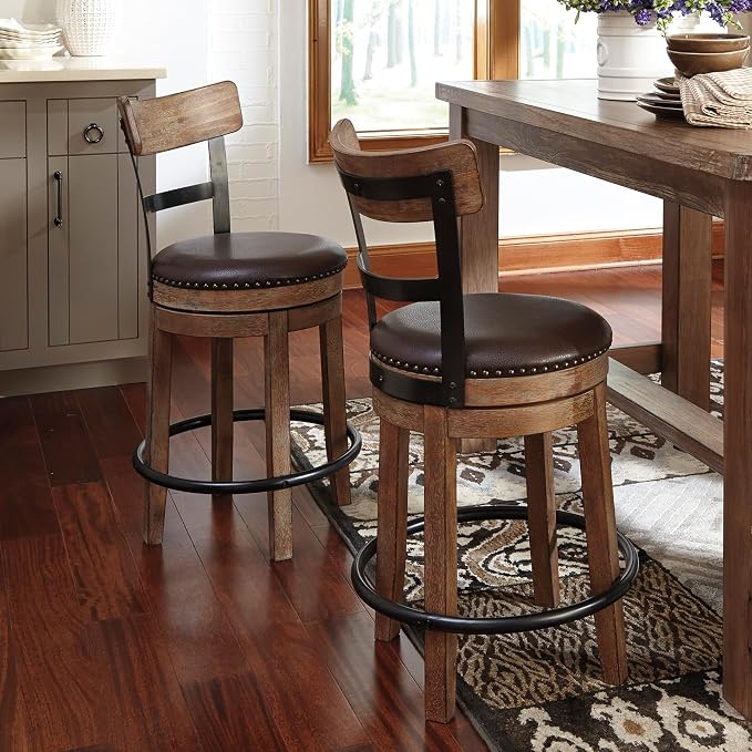 Signature Design by Ashley Pinnadel |24.25" Counter-Height Swivel Bar Stool – - Image 2