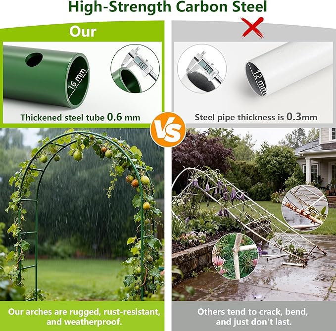 Thickened Rustproof Garden Arch Metal Trellis - Image 4