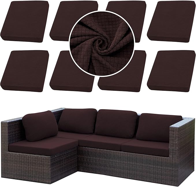 Outdoor Cushion Covers Set, Replacement by SUKAIKEQA