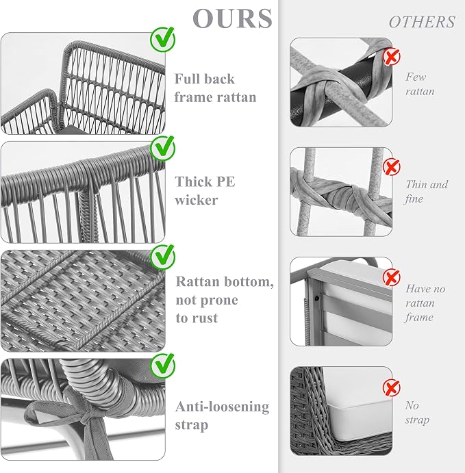 Bezseller 3-Piece Outdoor Patio Furniture Set – L-Shaped Rattan Sectional Sofa - Image 5