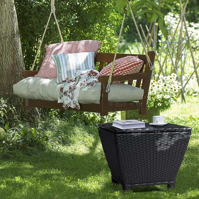 Outvita Outdoor Side Table, Rattan Coffee Table - Image 7