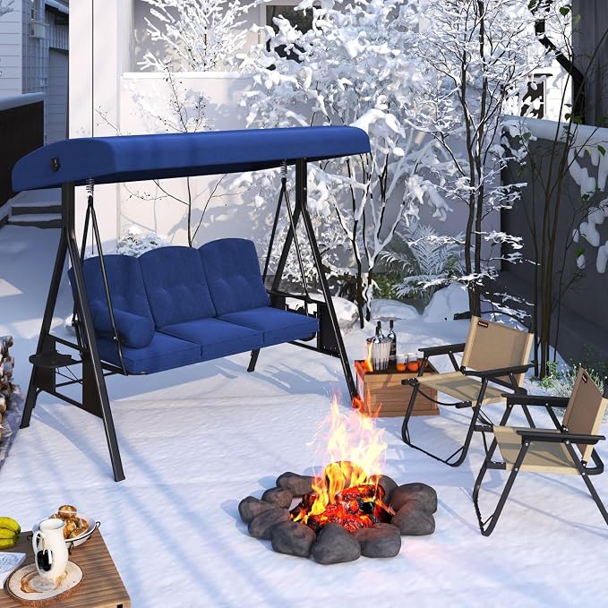 AECOJOY Outdoor Porch Swing, 3-Seat Porch Swing - Image 9