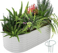Galvanized Metal Planter Round Raised Garden Bed Kit by ZFHgarden
