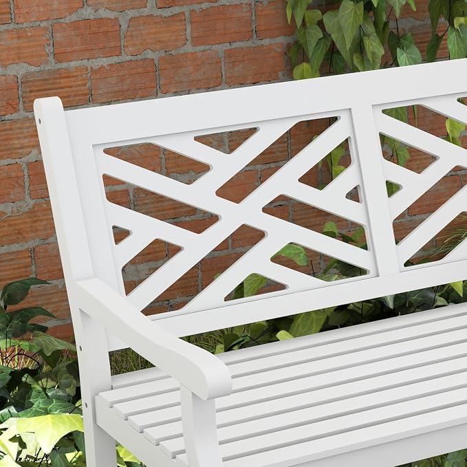 Outsunny Outdoor Garden Bench, Wooden Frame Patio Bench - Image 7
