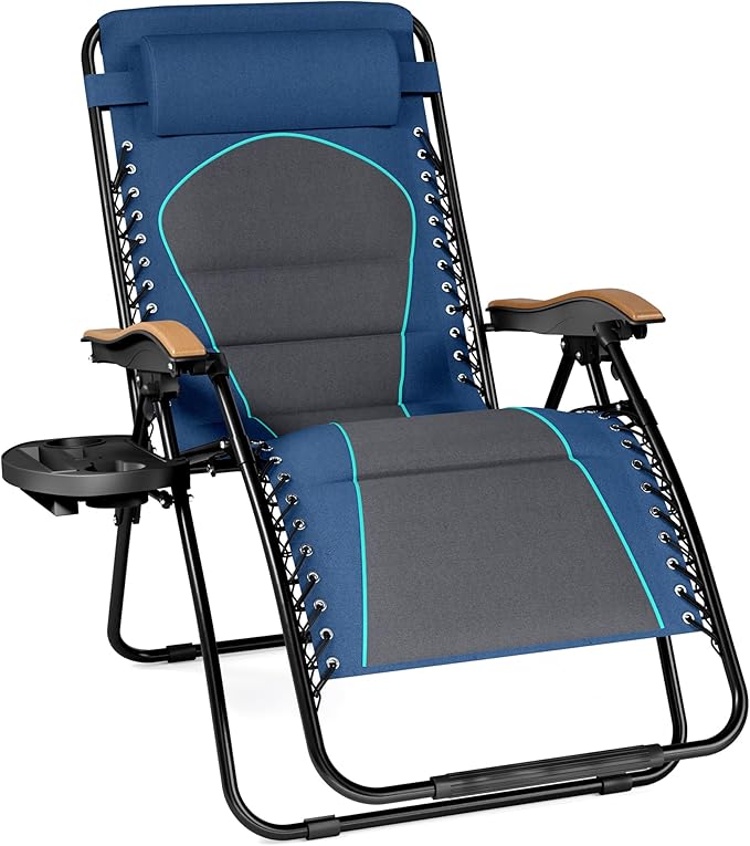 PHI VILLA XXL Oversized Padded Zero Gravity Chair, Foldable Patio Recliner by PHIVILLAThepioneerofcomfortablehouseholdsupplies