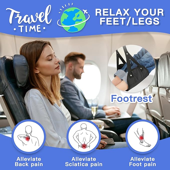 2-Pack Airplane Travel Footrest Hammock - Image 2