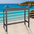 Outdoor Bar Table Patio Counter Height Table 45" Long Wicker High Top Pub Table by PatioNovagarden
