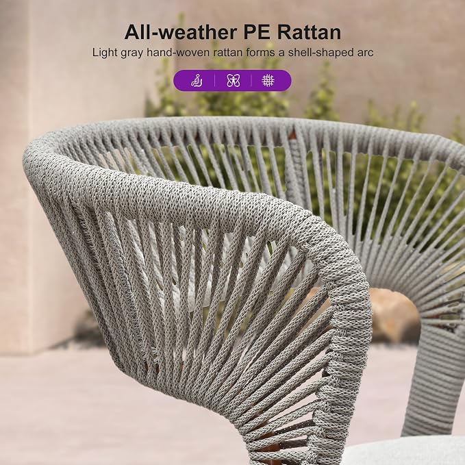 PURPLE LEAF 7 Pieces Round Patio Dining Set Outdoor Furniture - Image 2