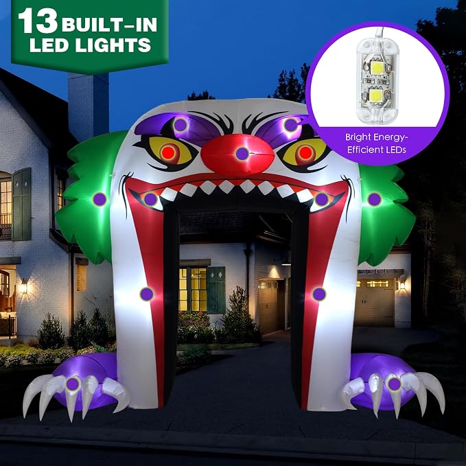 ZPISF Giant 10 FT Halloween Inflatables Clown Archway Outdoor Decorations - Image 3