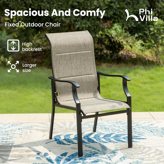 PHI VILLA 9 PCS Patio Dining Set, Outdoor Table and Chair Set - Image 9