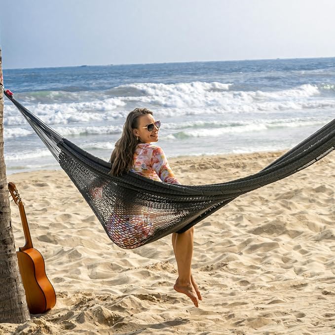 Lazy Daze Hammocks Handwoven Mayan Hammock, 10.5 FT Soft Rope Double Hammocks - Image 8