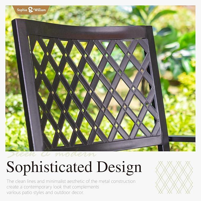 Sophia & William Round Patio Table and Chairs Set, Outdoor Dining Set - Image 4