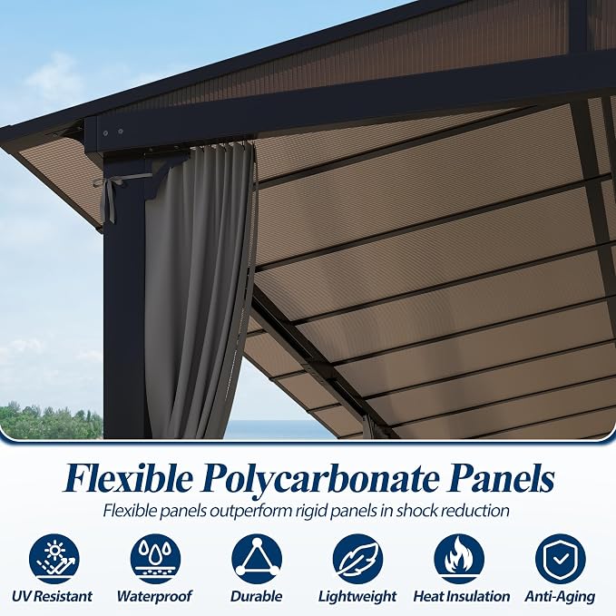 COVERONICS 12' X 20' Outdoor Polycarbonate Lean to Gazebo - Image 4