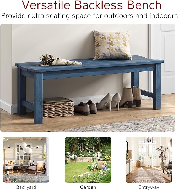 Stoog Backless Outdoor Bench, 2-Person Patio Benches - Image 7