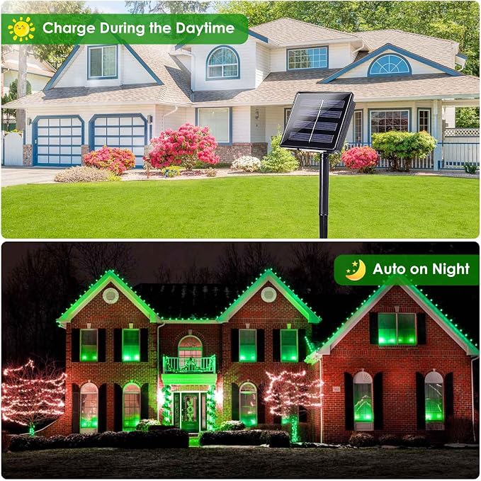 EEW 2 Pack 200 LED Solar Christmas Lights Outdoor Waterproof, Solar String - Image 2