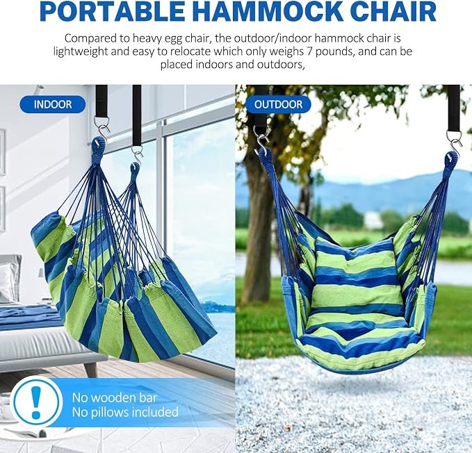 KPX Ourdoor Hanging Hammock Chair – Comfortable Tree Swing Chair Large Size - Image 4