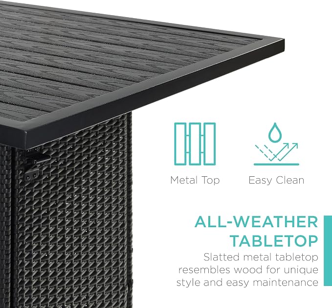 Best Choice Products 5-Piece Outdoor Wicker Bar Table Set - Image 4