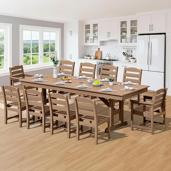 SERWALL 11 Piece Outdoor Dining Set - Image 8