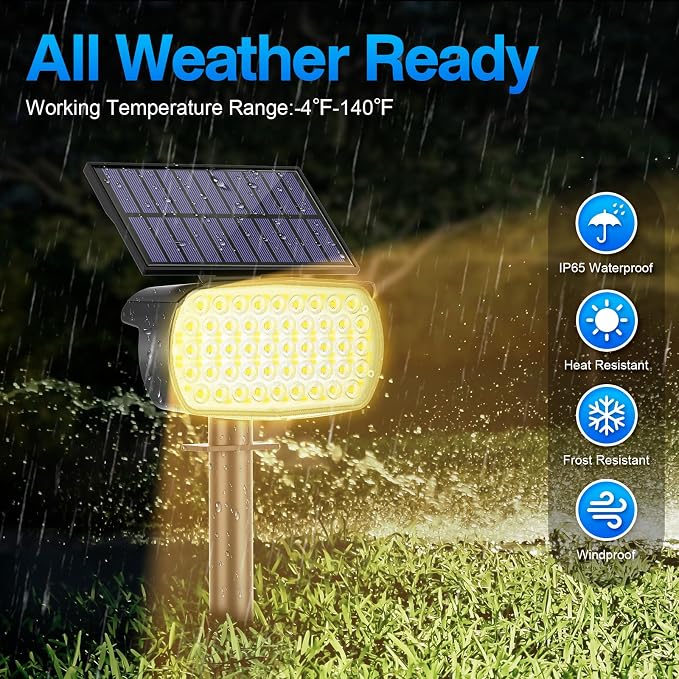 108 LED Solar Spot Lights Outdoor, Solar Lights Outdoor IP65 Waterproof - Image 6