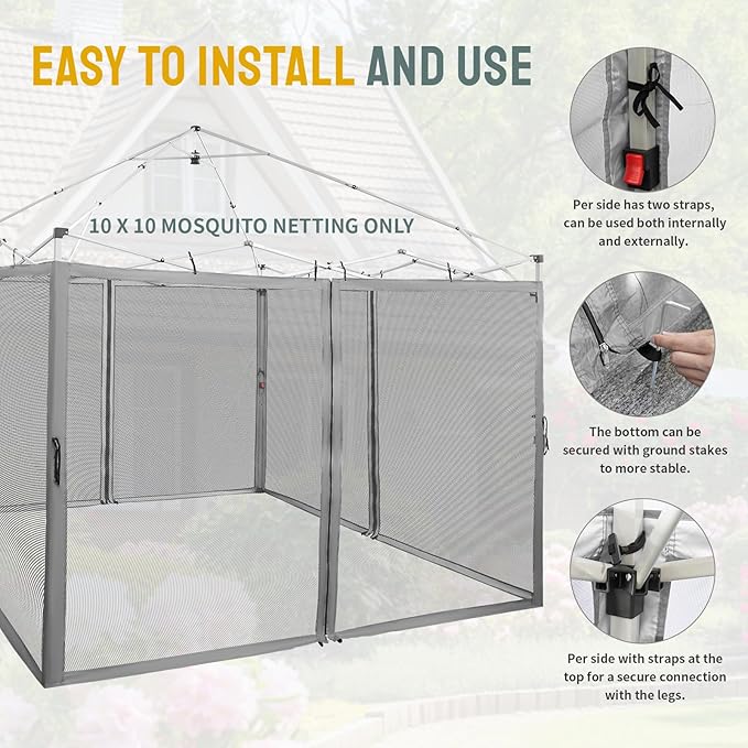 CROWN SHADES Gazebo Mosquito Net - Image 5
