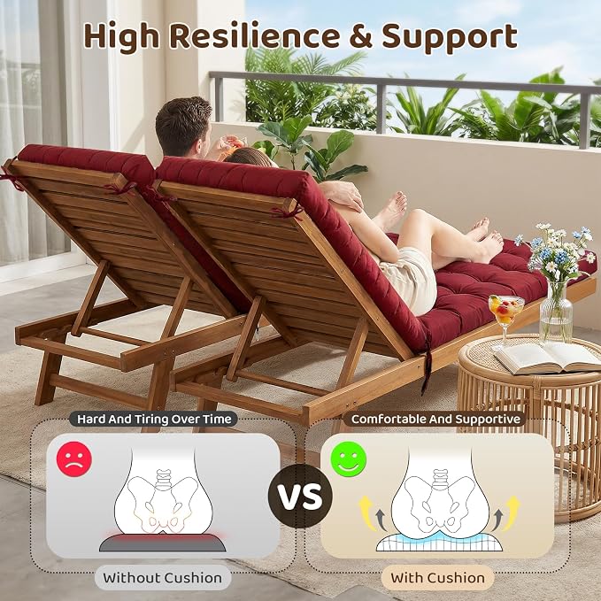 Waterproof Outdoor Chaise Lounge Chair Cushion, Replacement Lounge Chair - Image 5