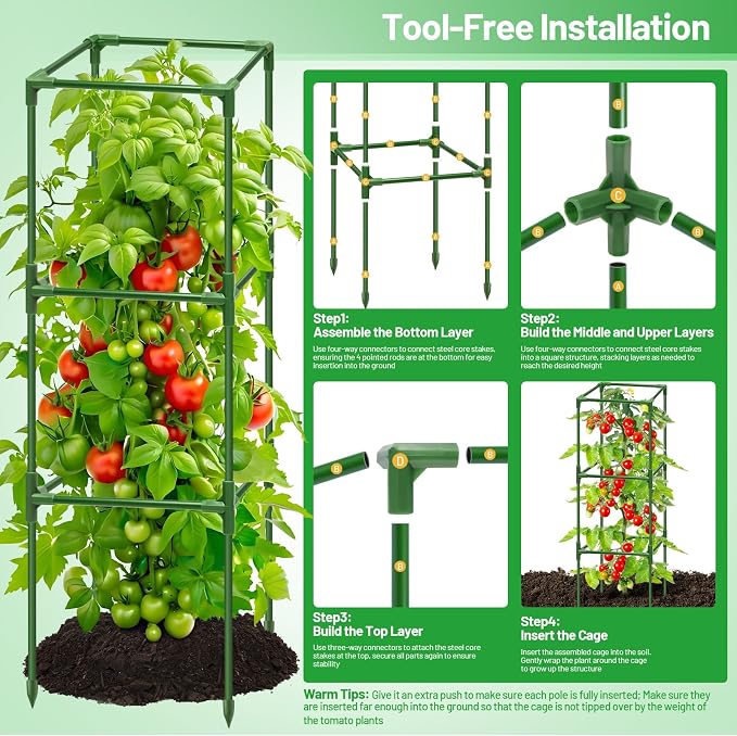 Legigo 4 Pack Square Tomato Cages - Image 5