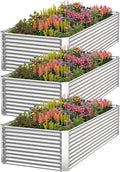3 Pack Tall 4x2FT Raised Beds for Gardening, Corrugated Galvanized Steel Raised by OZMSHF