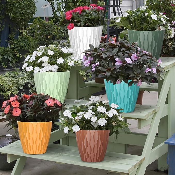 6 Pack 7 Inch Indoor Plant Pots - Image 6
