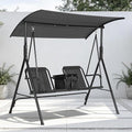 2-Person Porch Swing with Cup Holders, Pivot Storage Table & Cooler Bag by Unknown
