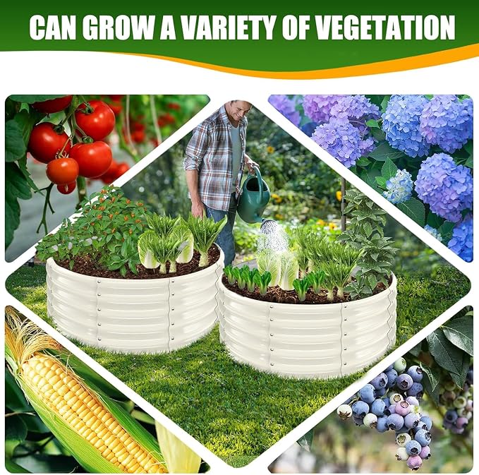 17" Tall Elevated Round Metal Rised Garden Bed- 3.3'x3.3' in Size and 0.8MM - Image 6
