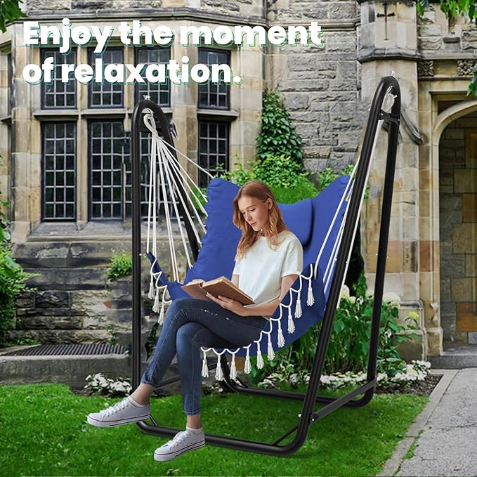 Hammock Chair with Stand, Heavy-Duty Hanging Chair with Stand, - Image 2